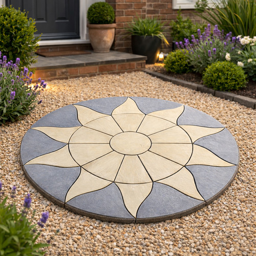 Paving sun circle slabs - circle,