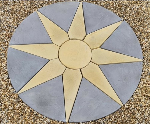 Precast star patio - patio, set