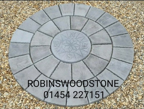 Precast charcoal compass patio - charcoal,