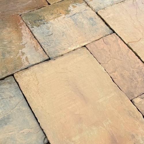Weathered sandstone paving - weathered,