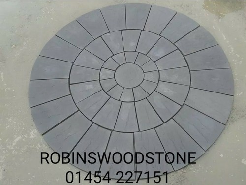 Precast circle patio paving - patio,