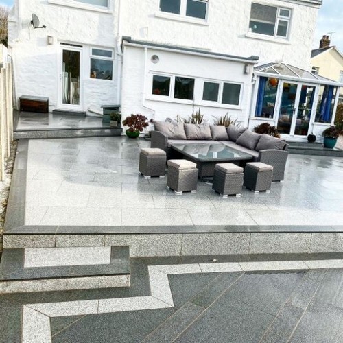 Silver granite sawn flamed - sawn,