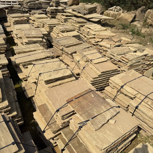 Yorkshire stone riven paving - riven,