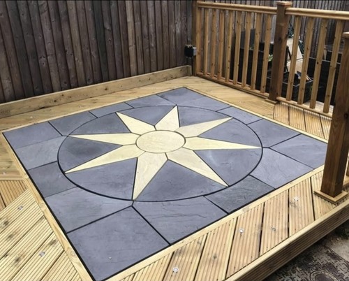 Precast star patio paving set - patio,